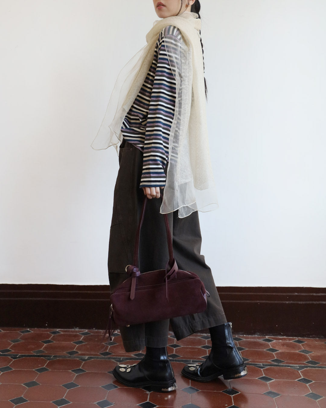 Mesh Trim Scarf (4 Colors)