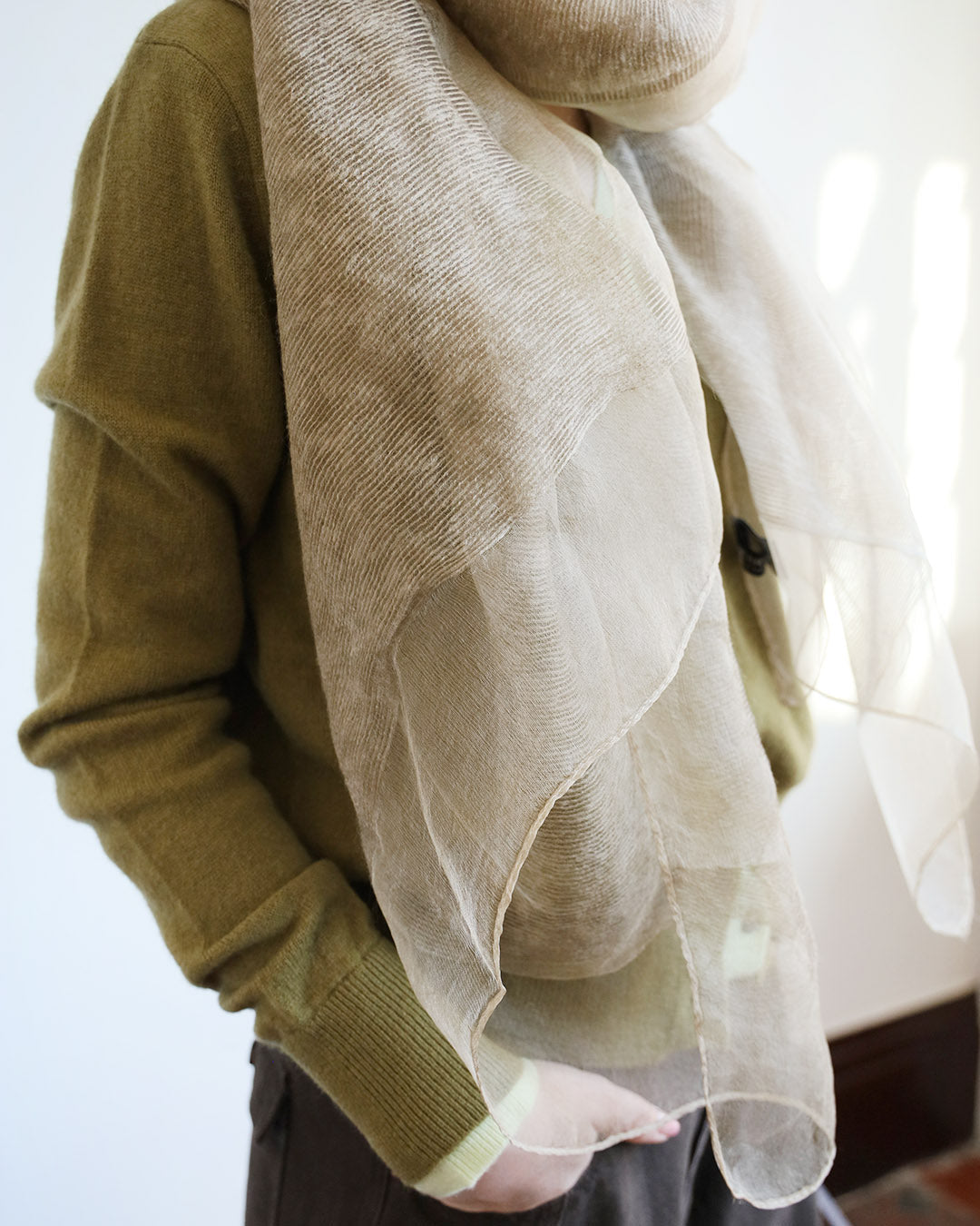 Mesh Trim Scarf (4 Colors)