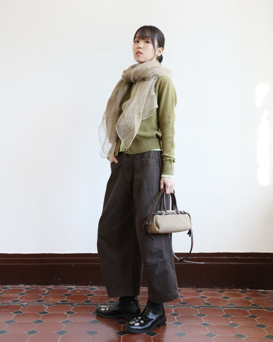 Mesh Trim Scarf (4 Colors)