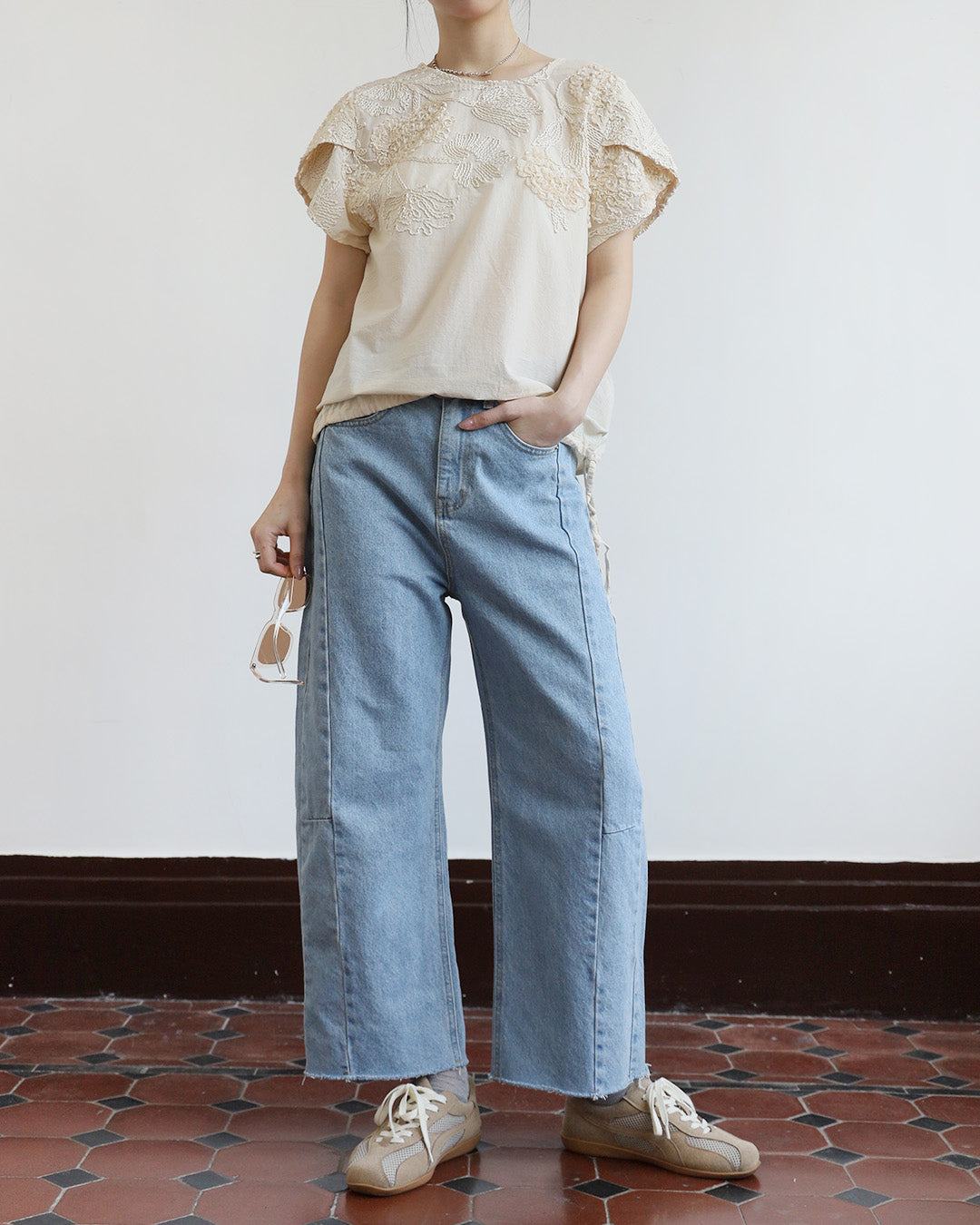 Embellished Floral Top (3 Colors)
