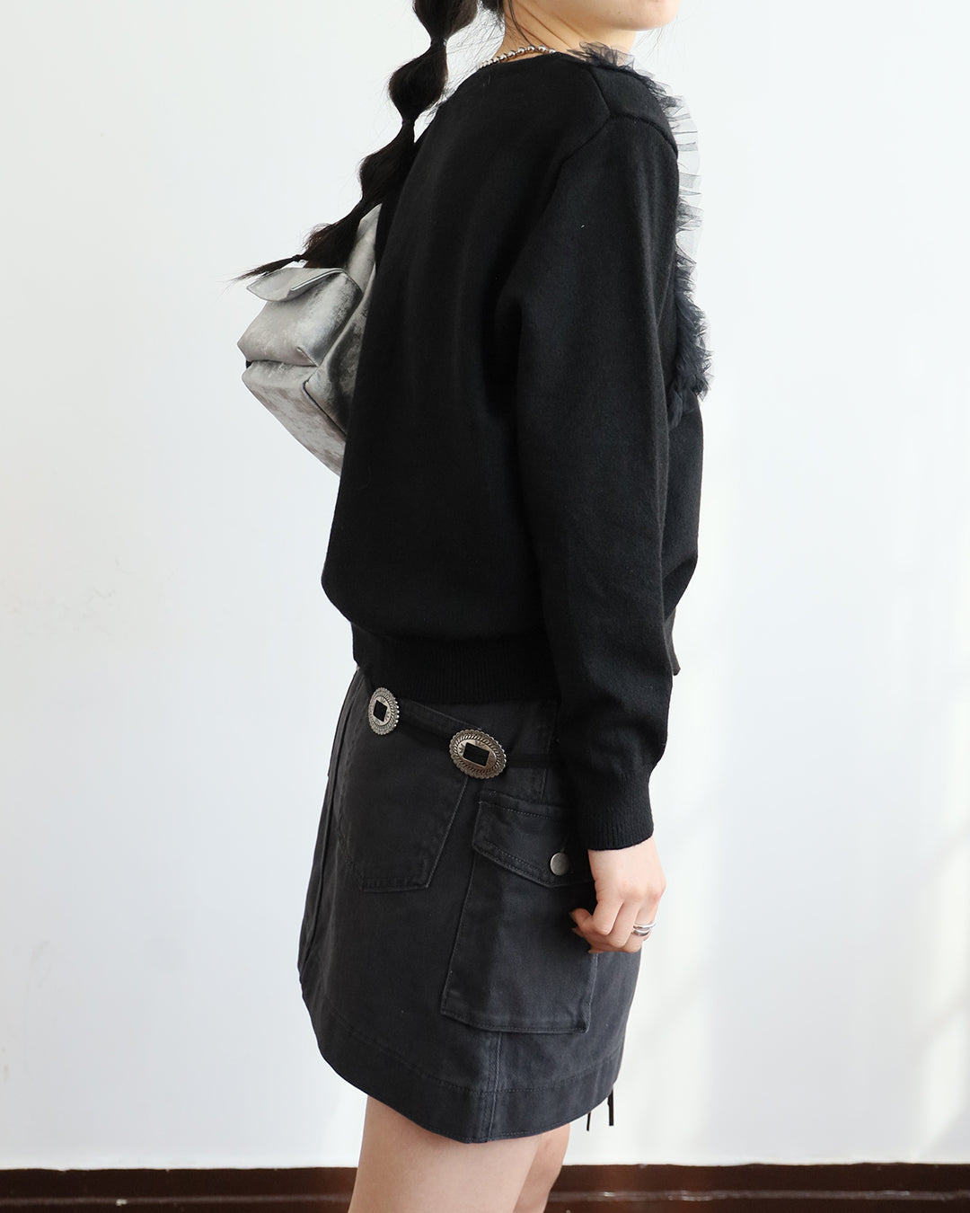 Mesh Trimmed Cardigan (2 color)