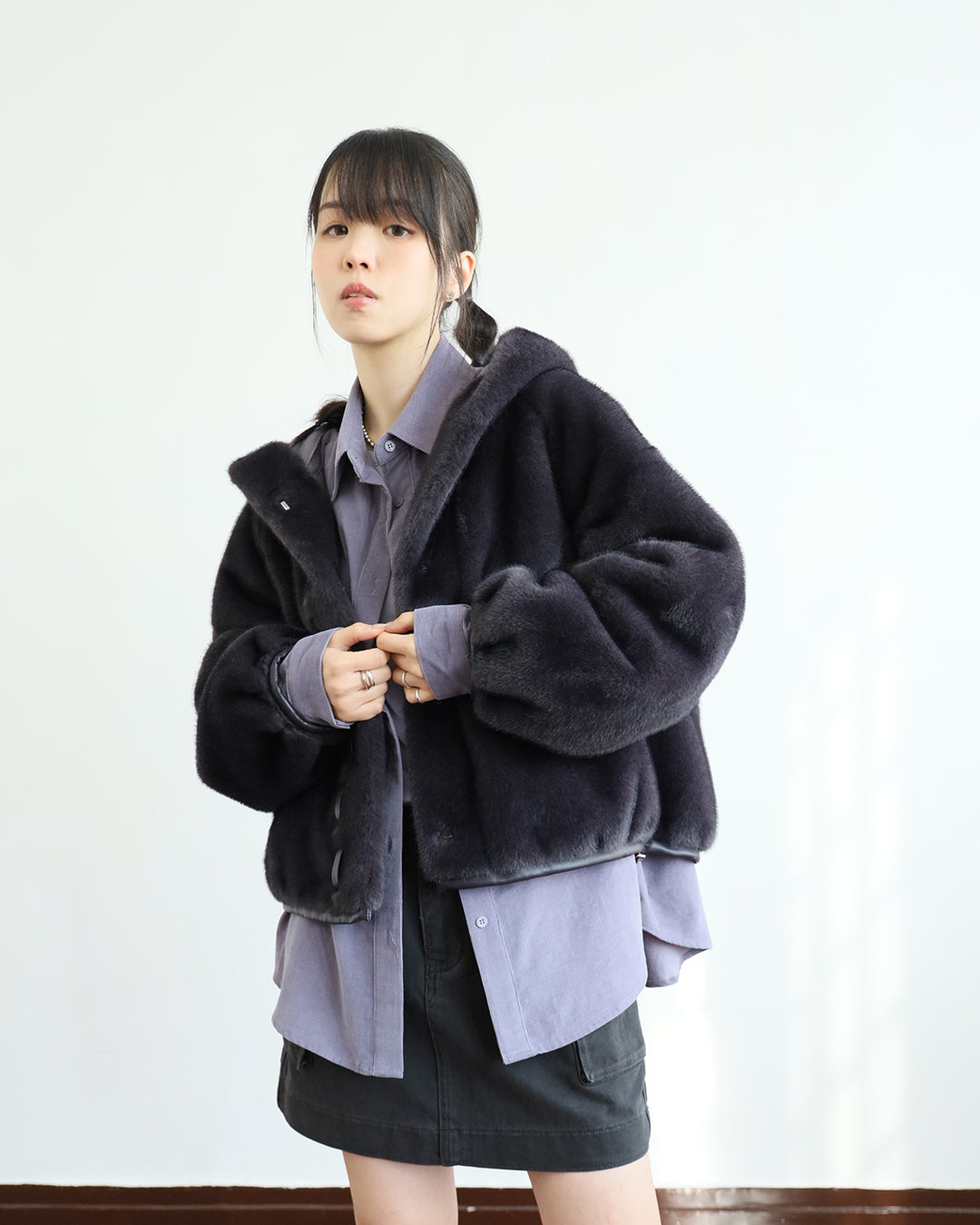 Hooded Faux Fur Jacket (2 Colors)