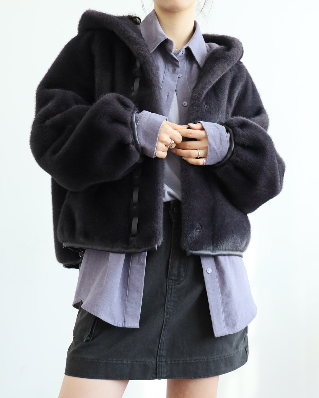 Hooded Faux Fur Jacket (2 Colors)