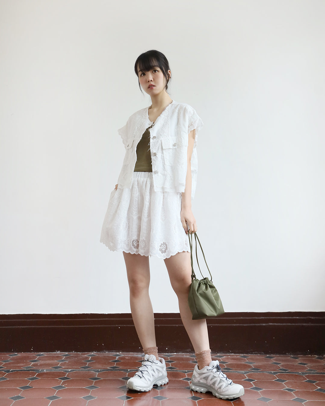 Mix Fabric Embroidery Outer