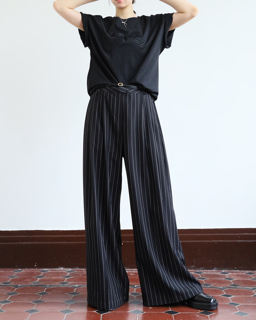 Pinstriped Wide Leg Pants (Size S)