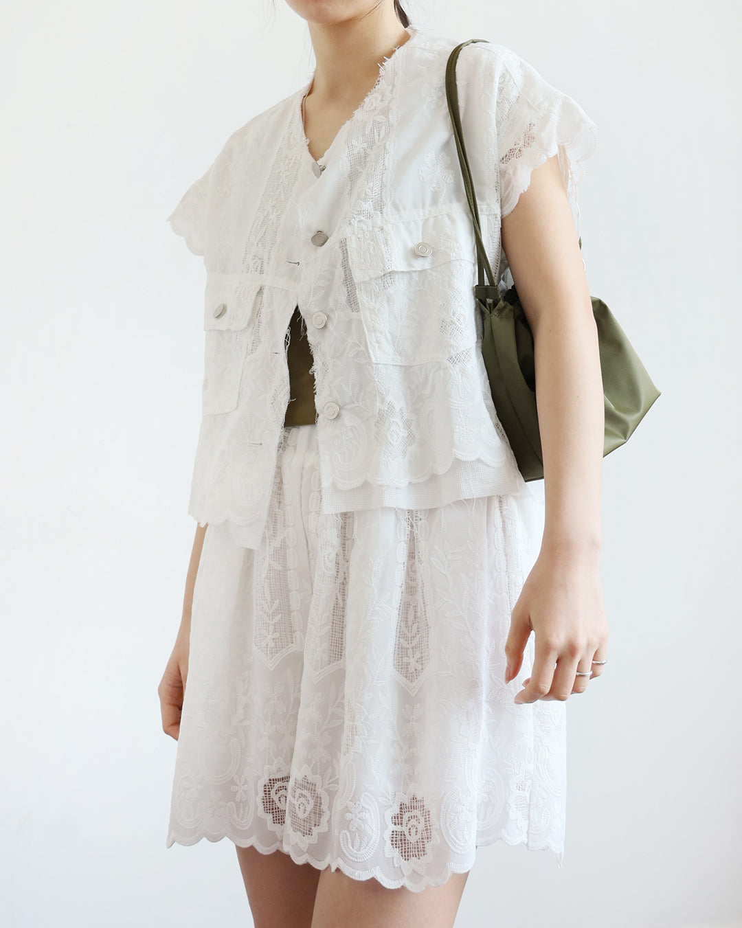 Mix Fabric Embroidery Outer