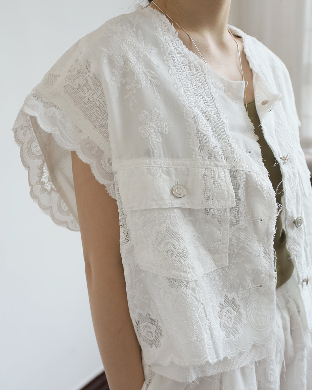 Mix Fabric Embroidery Outer