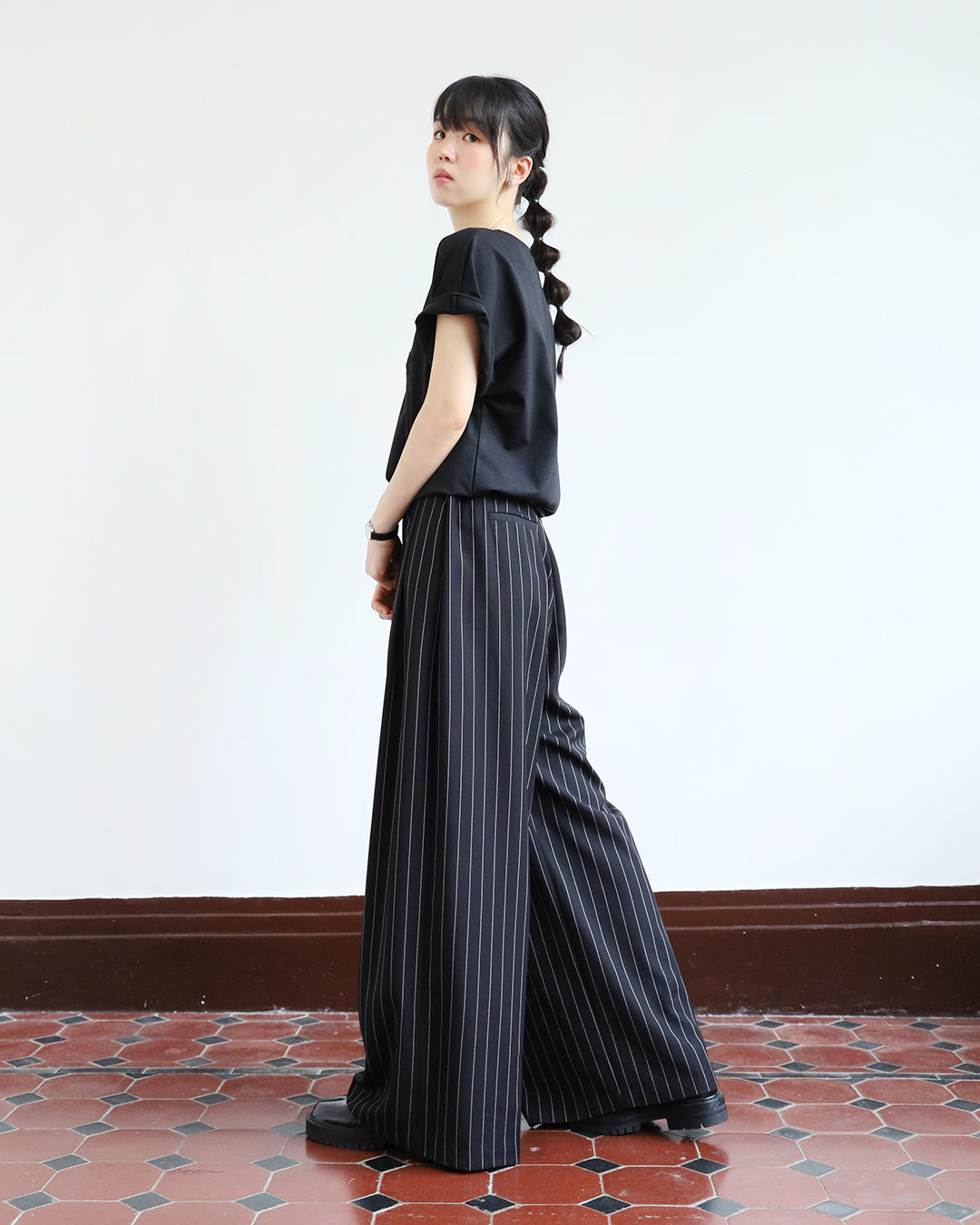 Pinstriped Wide Leg Pants (Size S)