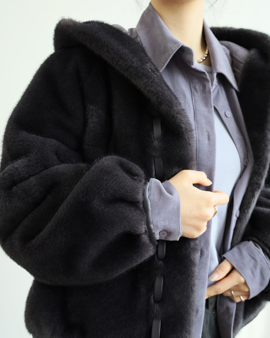 Hooded Faux Fur Jacket (2 Colors)