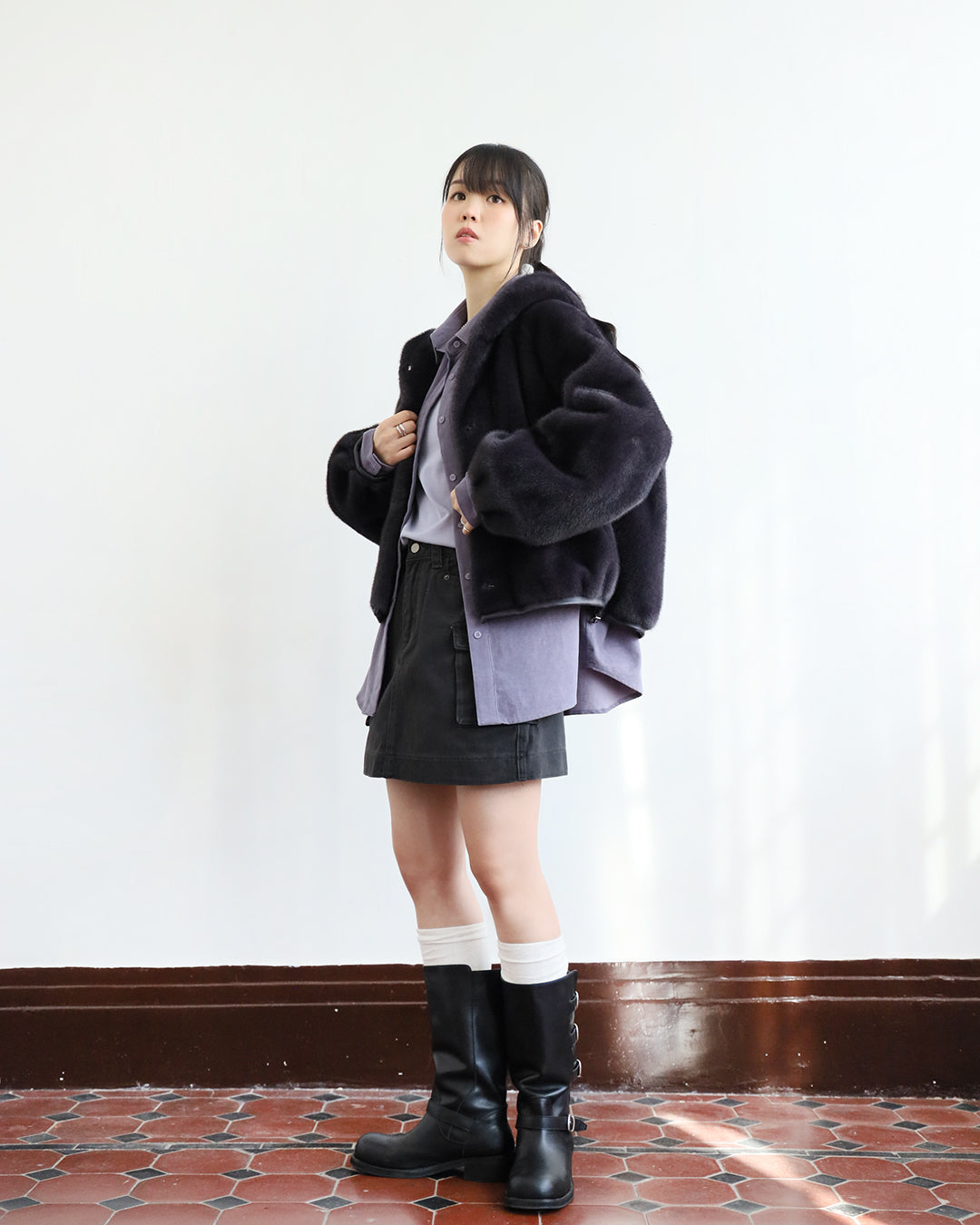 Hooded Faux Fur Jacket (2 Colors)