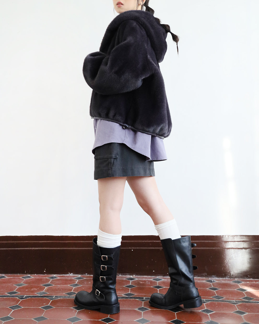 Hooded Faux Fur Jacket (2 Colors)