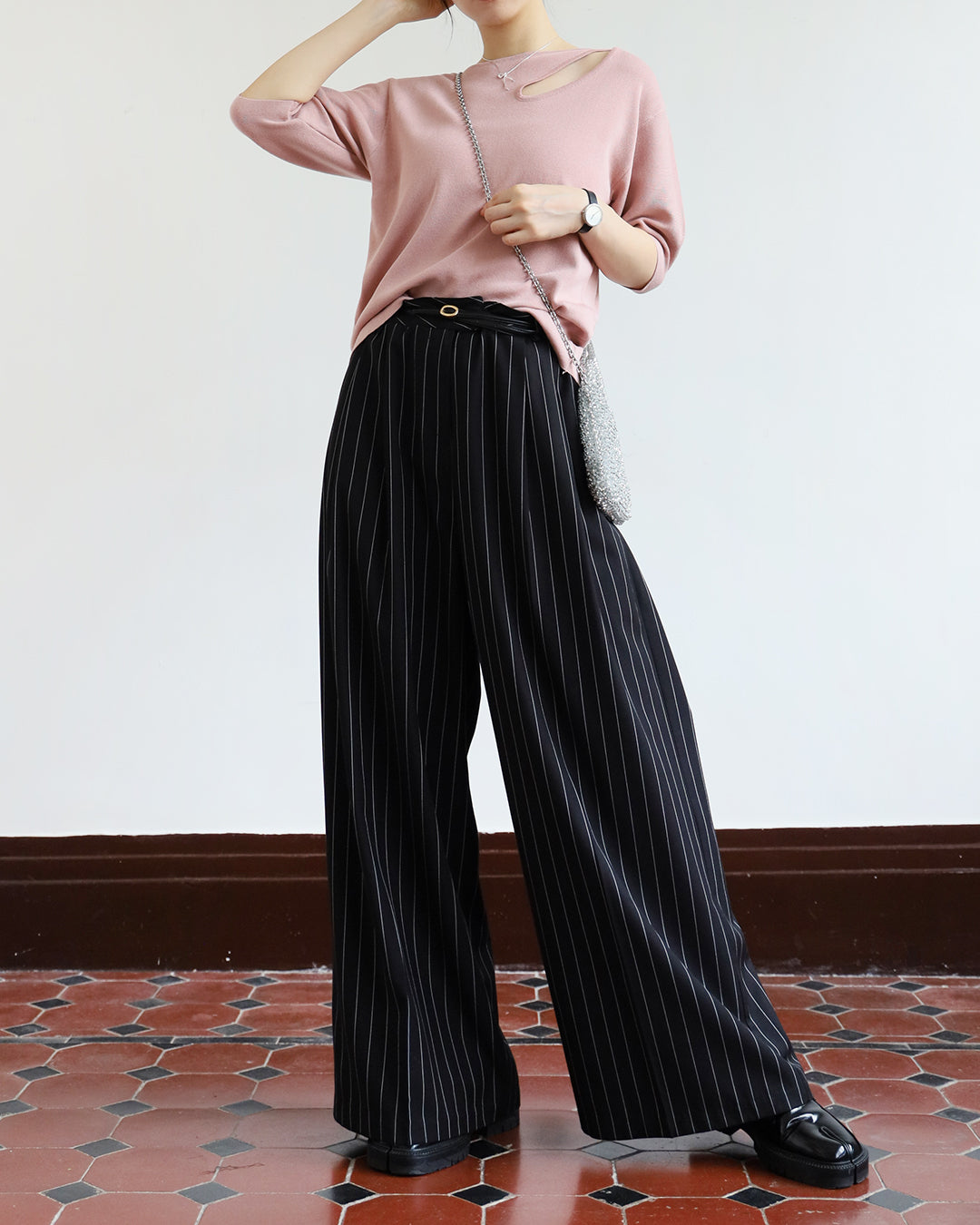 Pinstriped Wide Leg Pants (Size S)