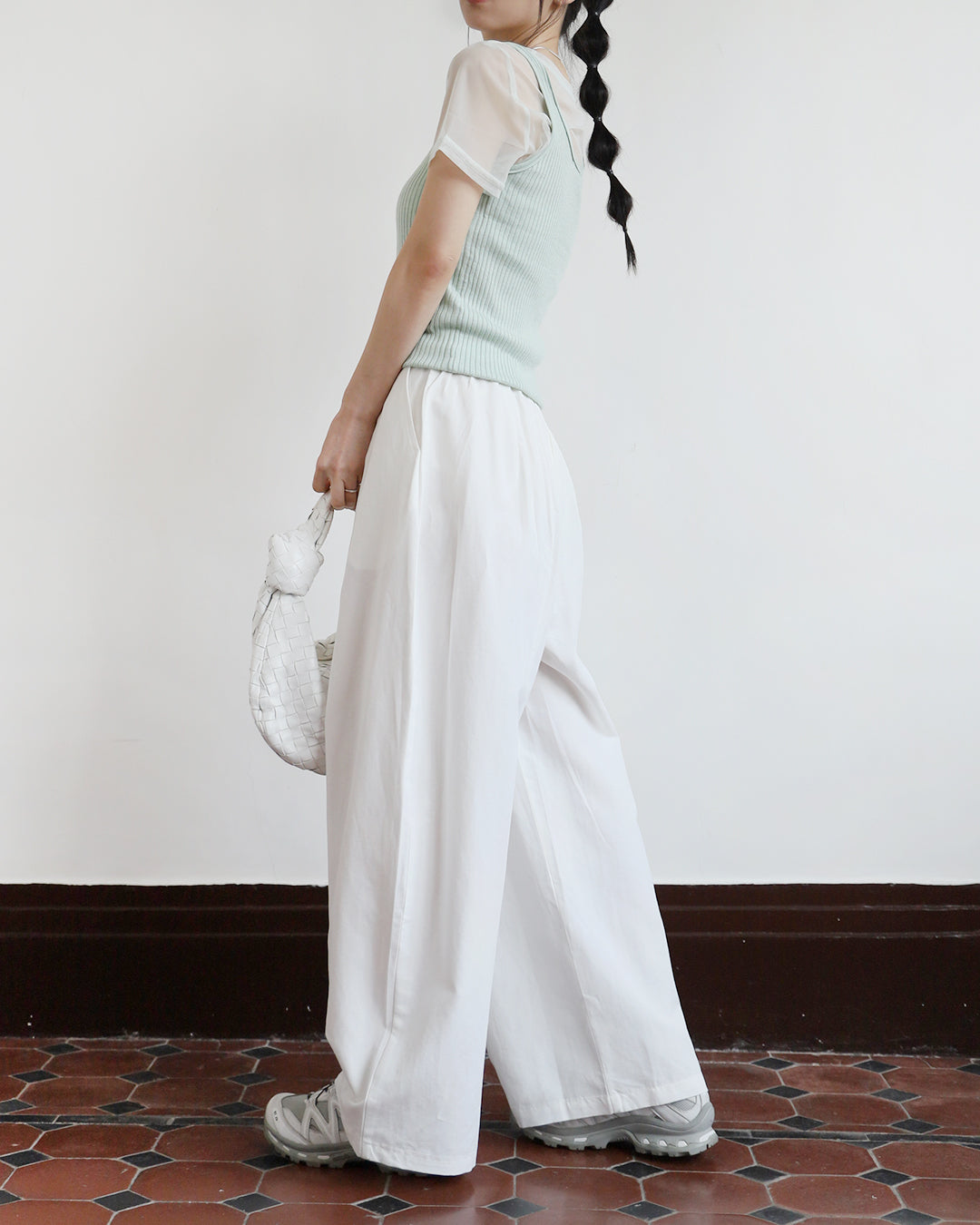 Wide Leg Pants w/ Micro Waist Bag (2 colors)
