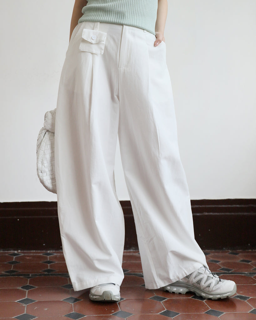 Wide Leg Pants w/ Micro Waist Bag (2 colors)