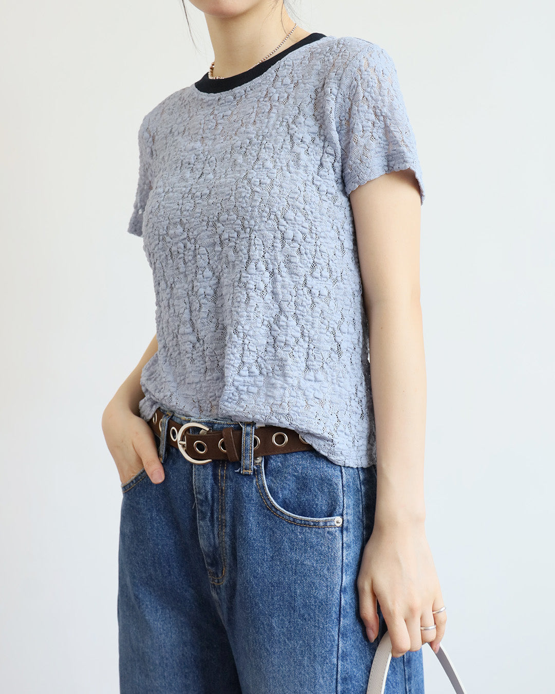 Contrast Trim Lace Top (3 Colors)