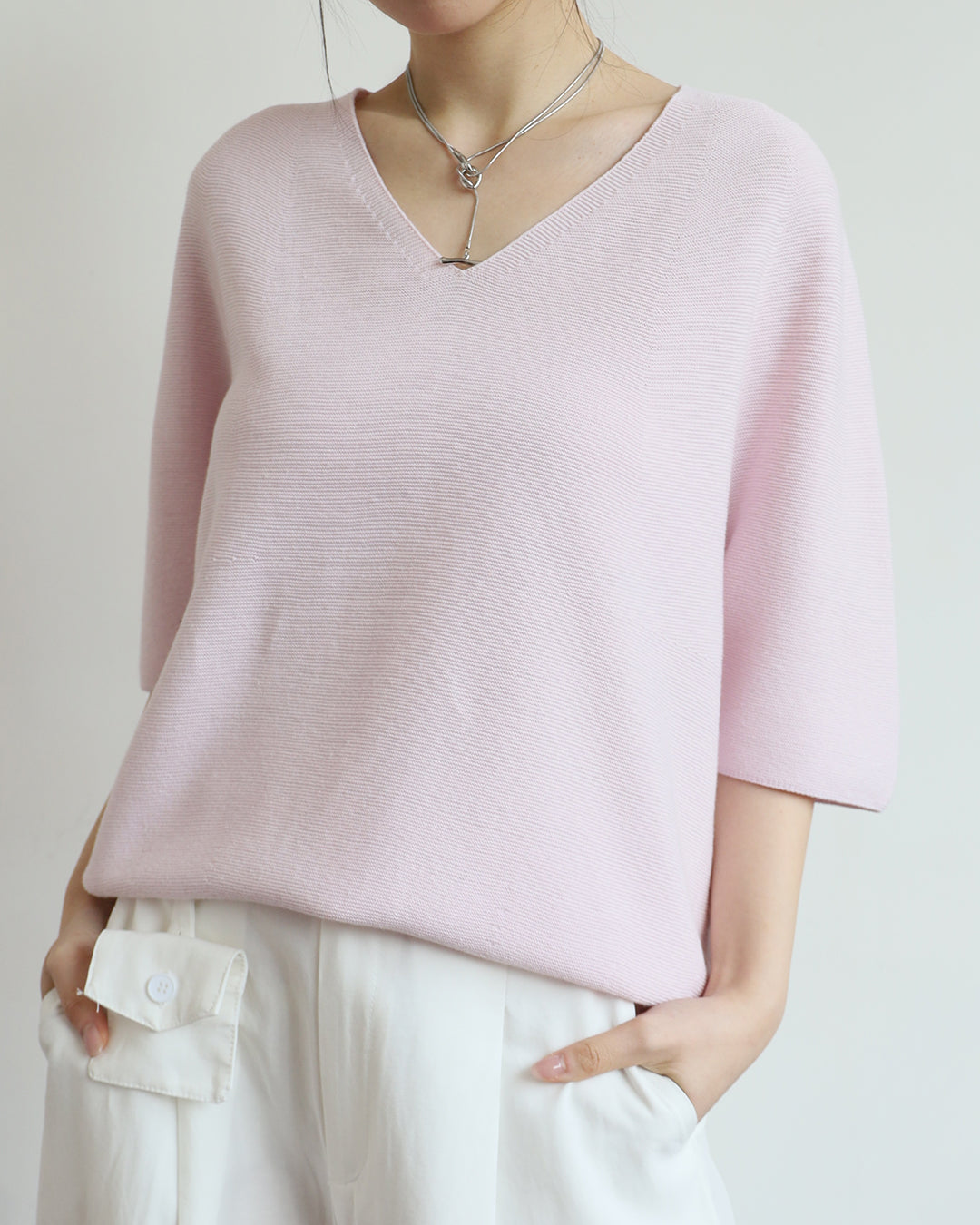 V-Neck Summer Knit Top (3 colors)