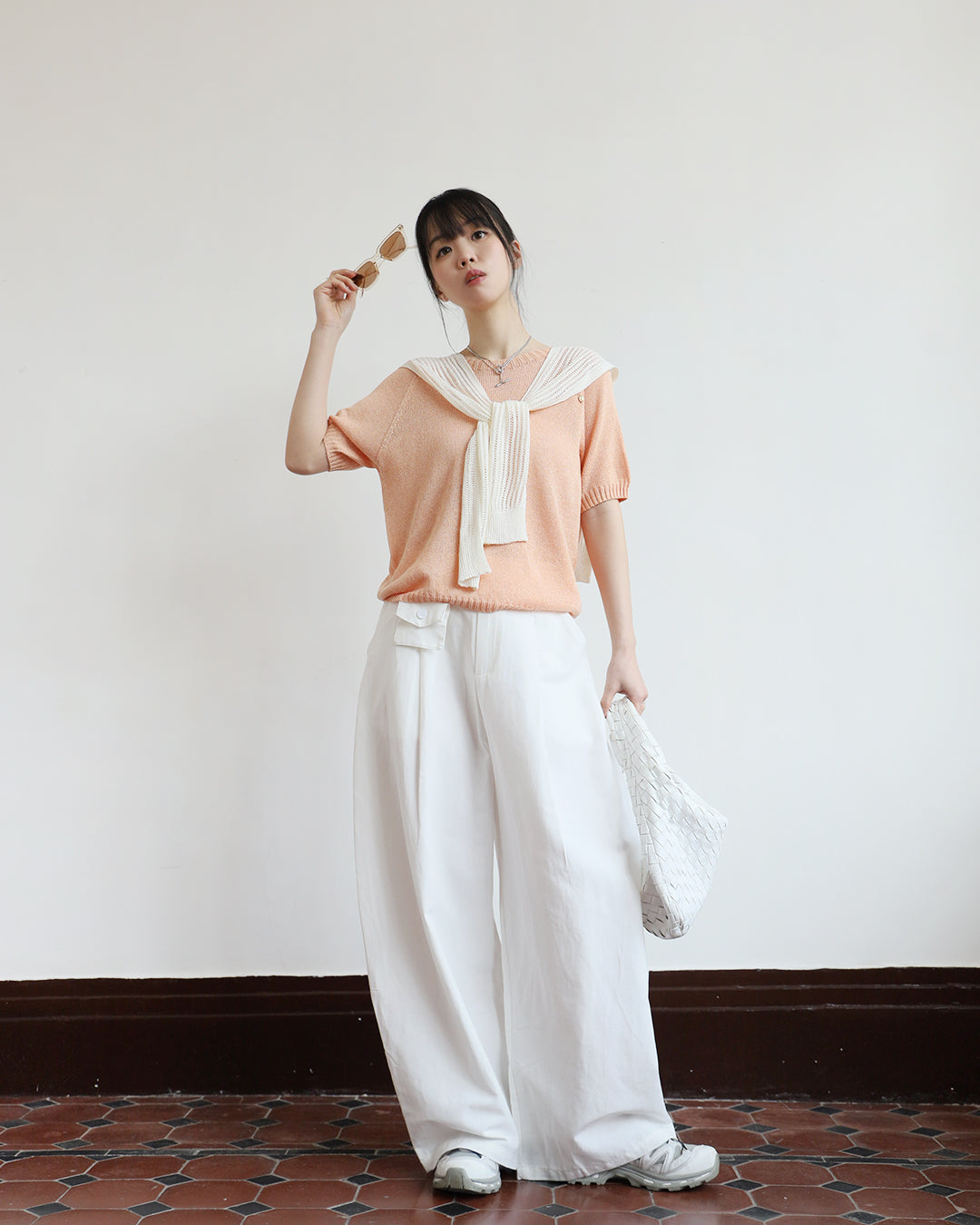 Wide Leg Pants w/ Micro Waist Bag (2 colors)