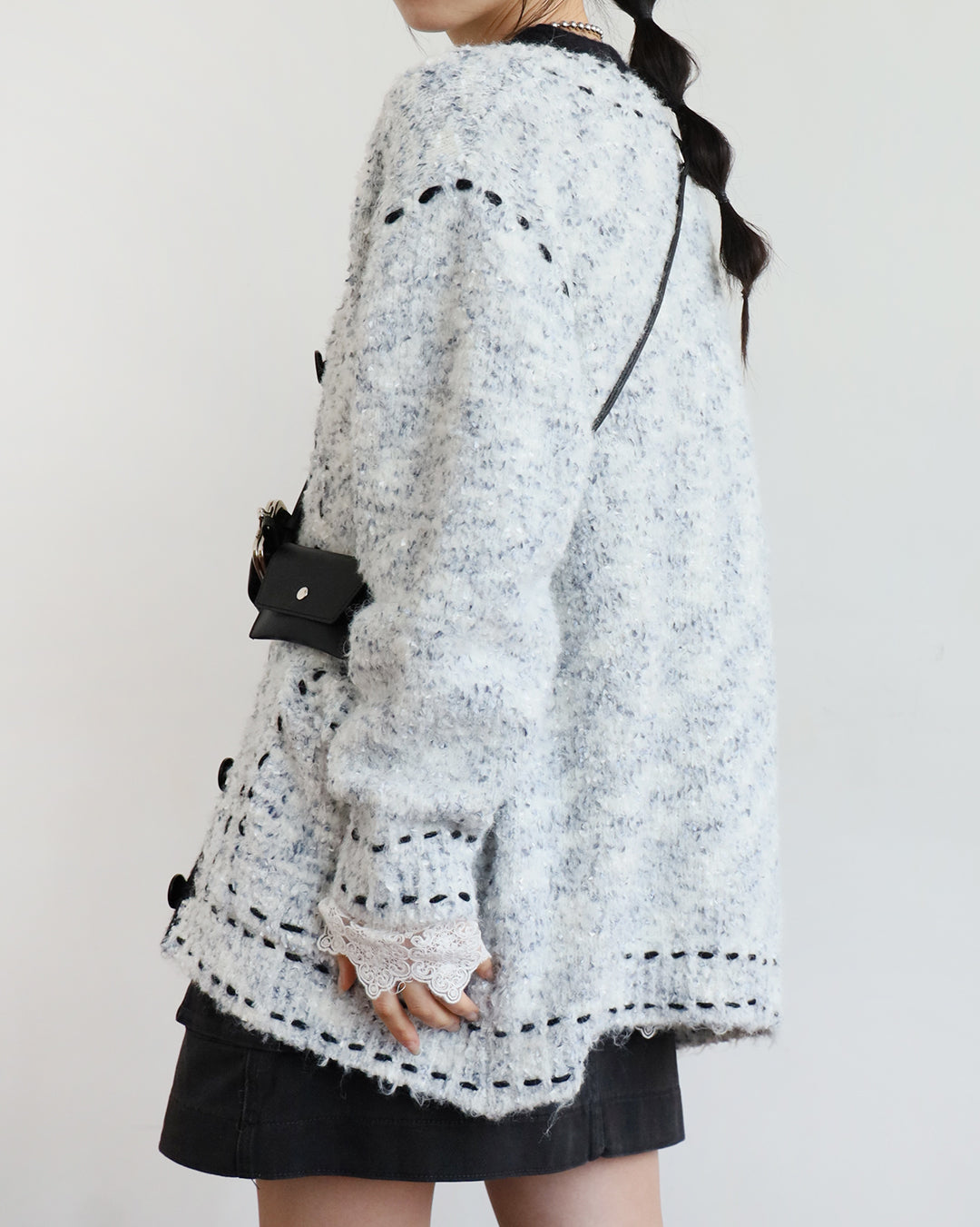 Contrast Stitch Pockets Cardigan (2 Colors)