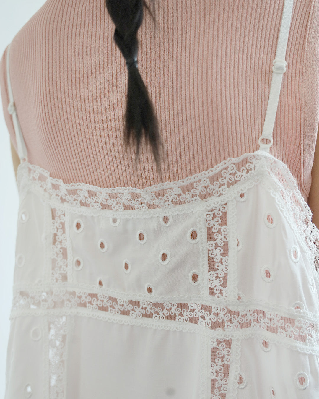 Lace Trim Eyelet Cami Top (2 Colors)