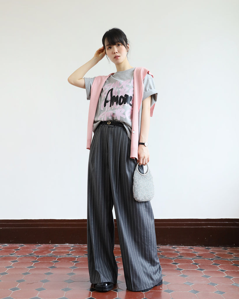 Pinstriped Wide Leg Pants (Size S)