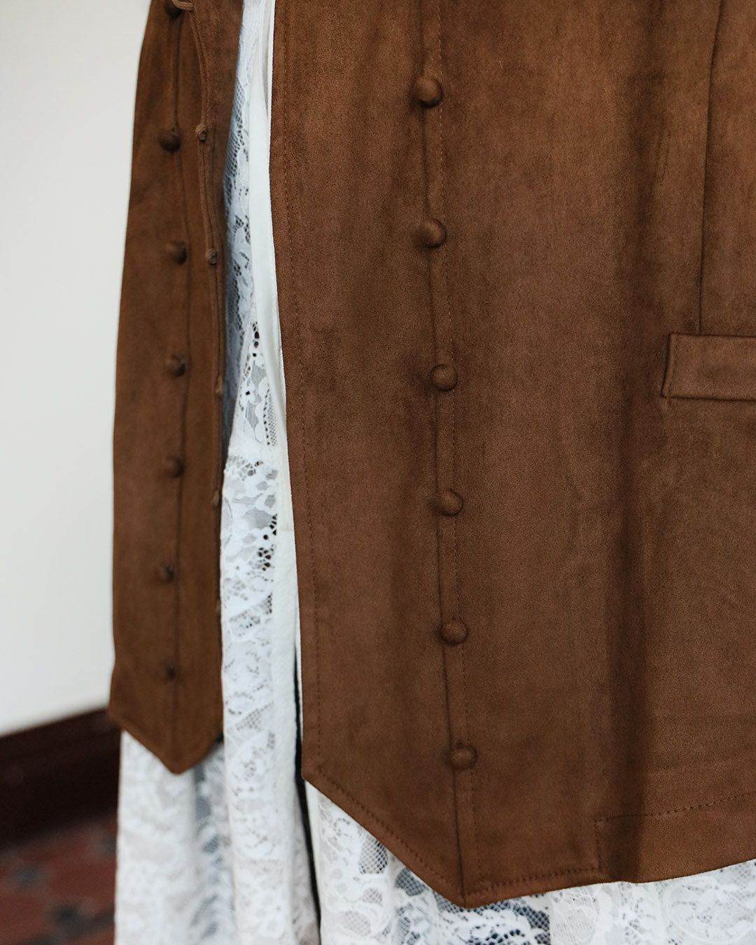 Button Details  Faux Suede Vest (2 Colors)