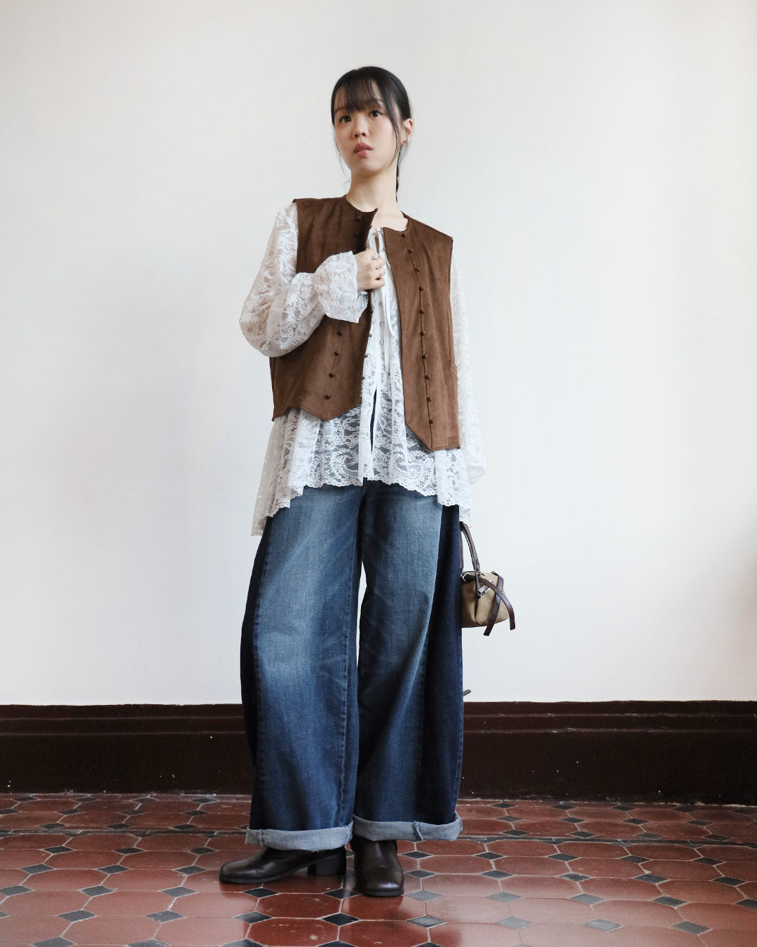 Peplum Hem Lace Top