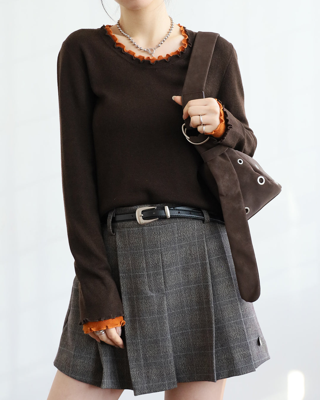 Ruffle Trimmed Top (6 color)