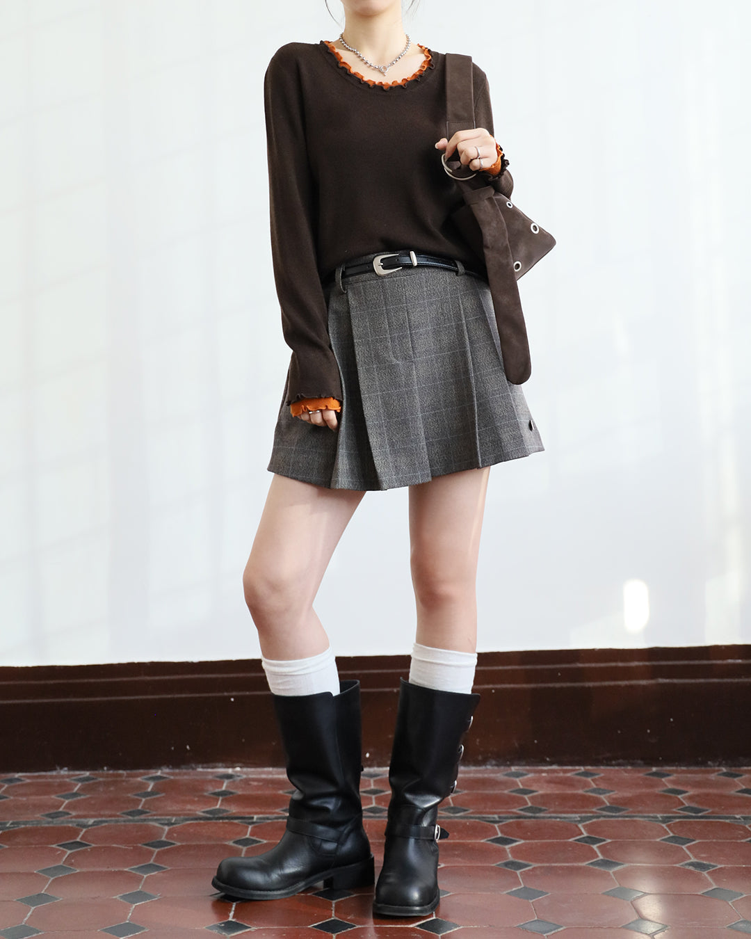 Ruffle Trimmed Top (6 color)