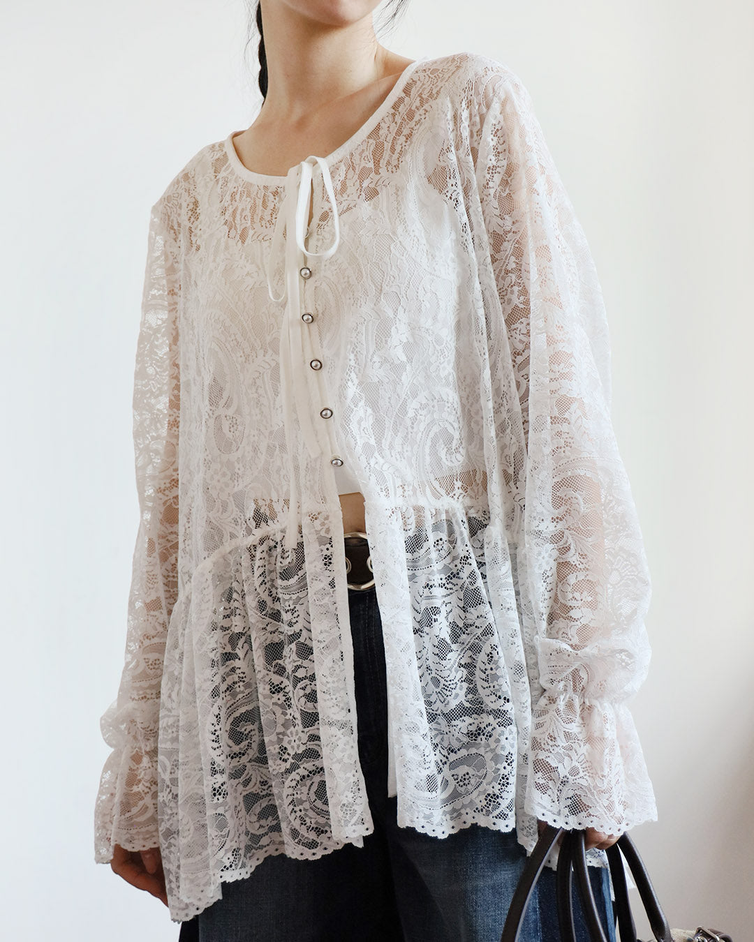 Peplum Hem Lace Top