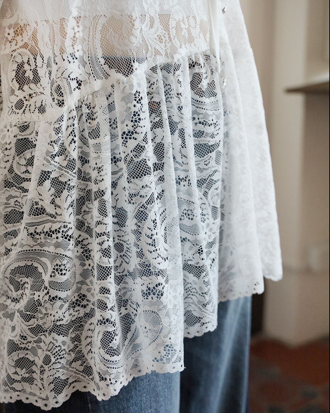 Peplum Hem Lace Top