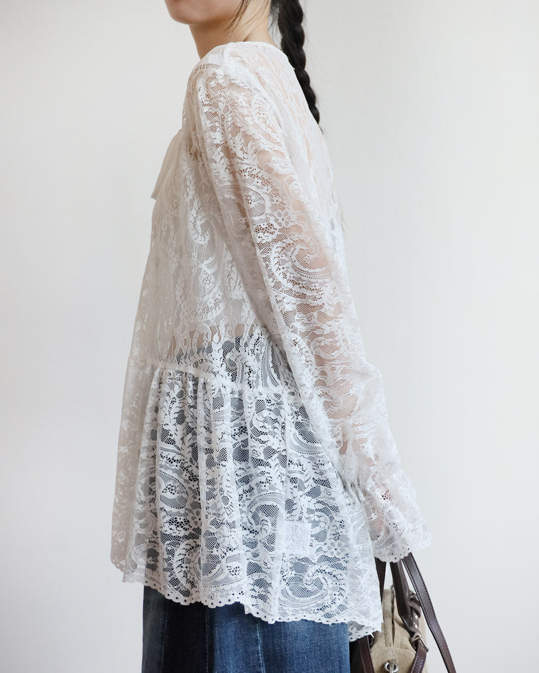 Peplum Hem Lace Top