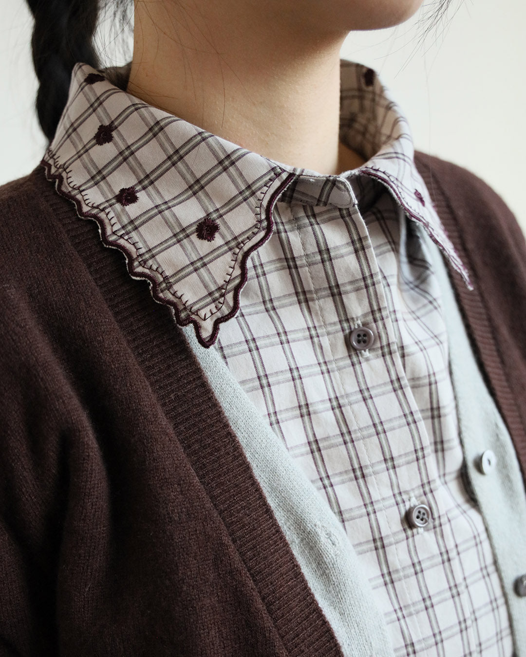 Embroidery Checker Shirt