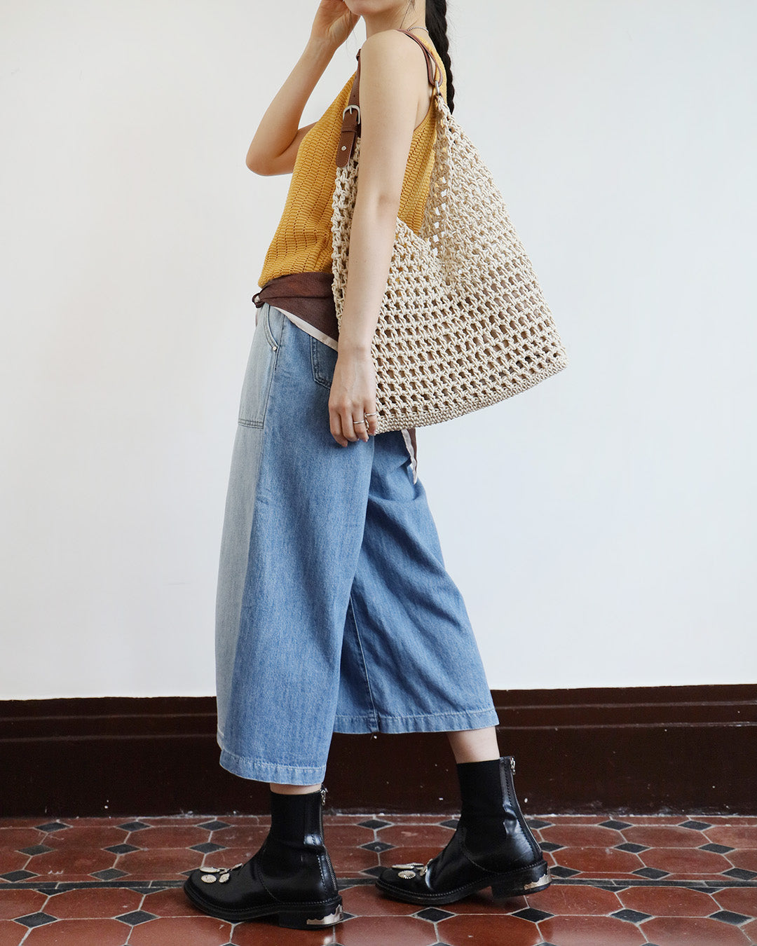 2-Tone Cropped Jeans (Size S - XL)
