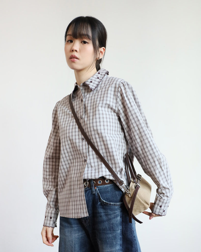 Embroidery Checker Shirt