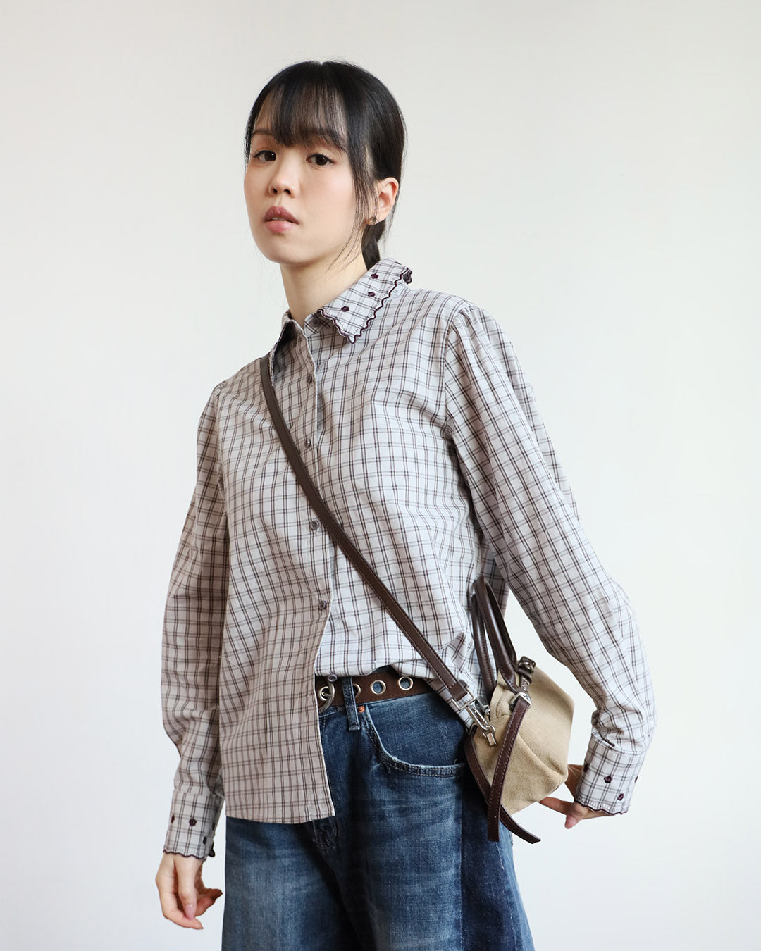 Embroidery Checker Shirt