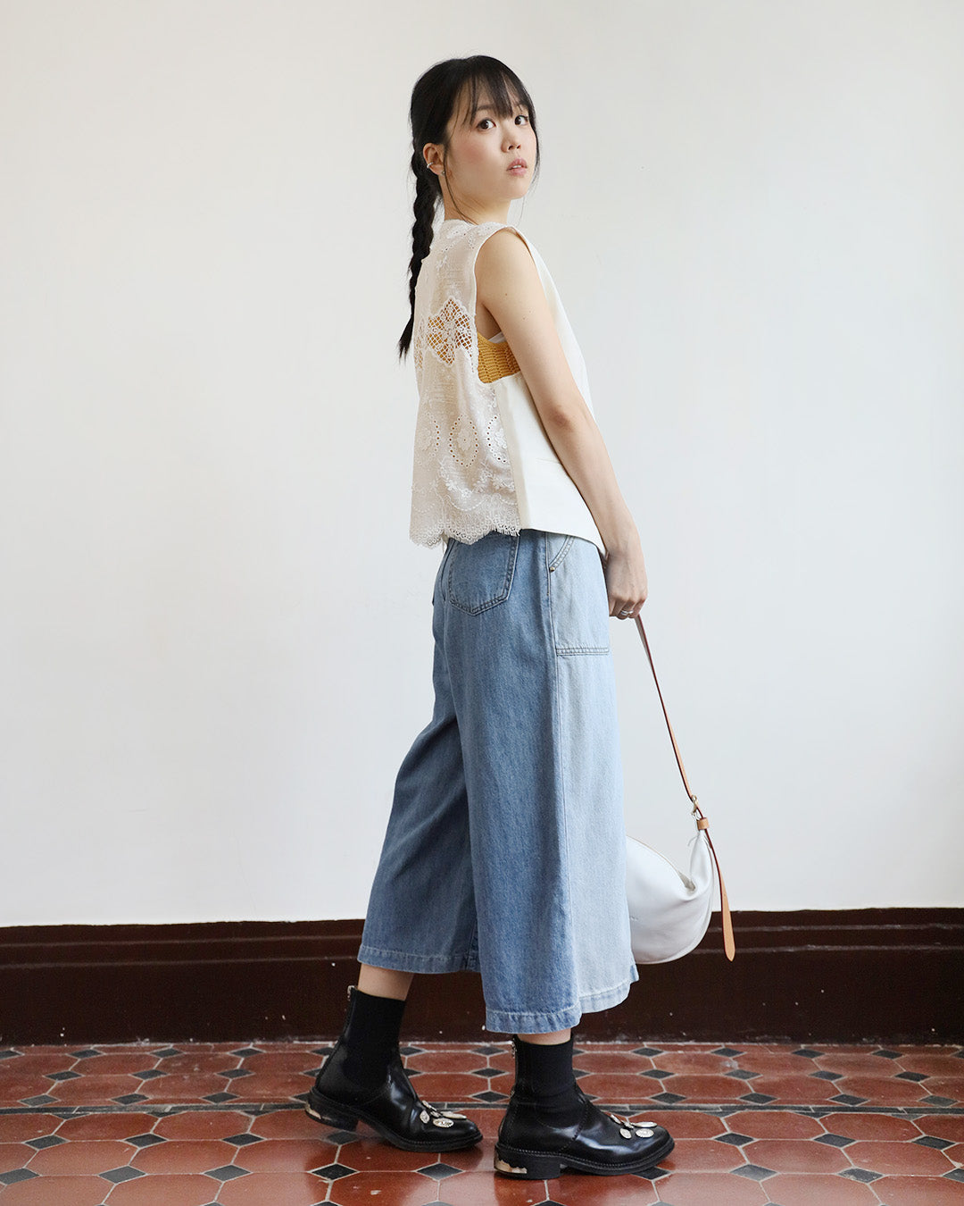 2-Tone Cropped Jeans (Size S - XL)