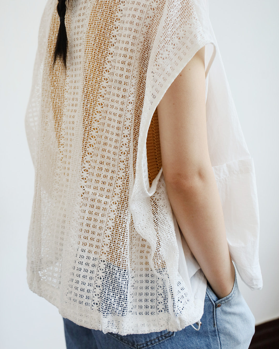 Lace Back Zip-Up Vest (3 Colors)