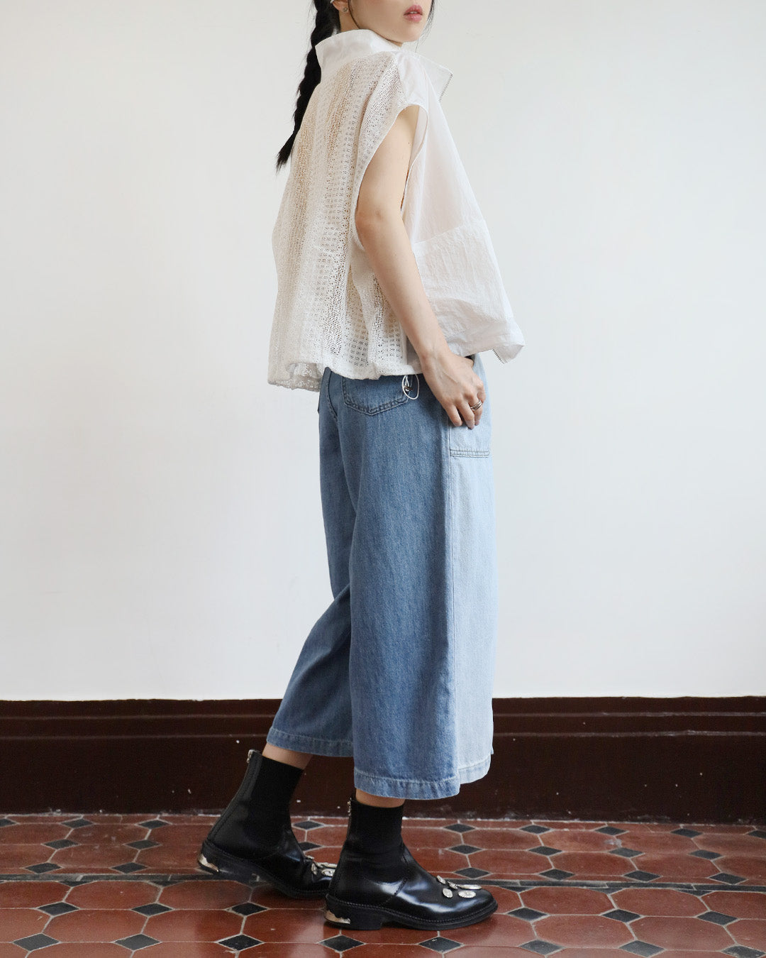 2-Tone Cropped Jeans (Size S - XL)