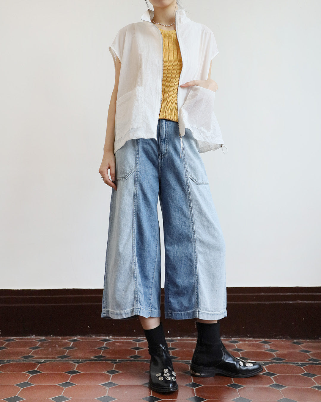 2-Tone Cropped Jeans (Size S - XL)