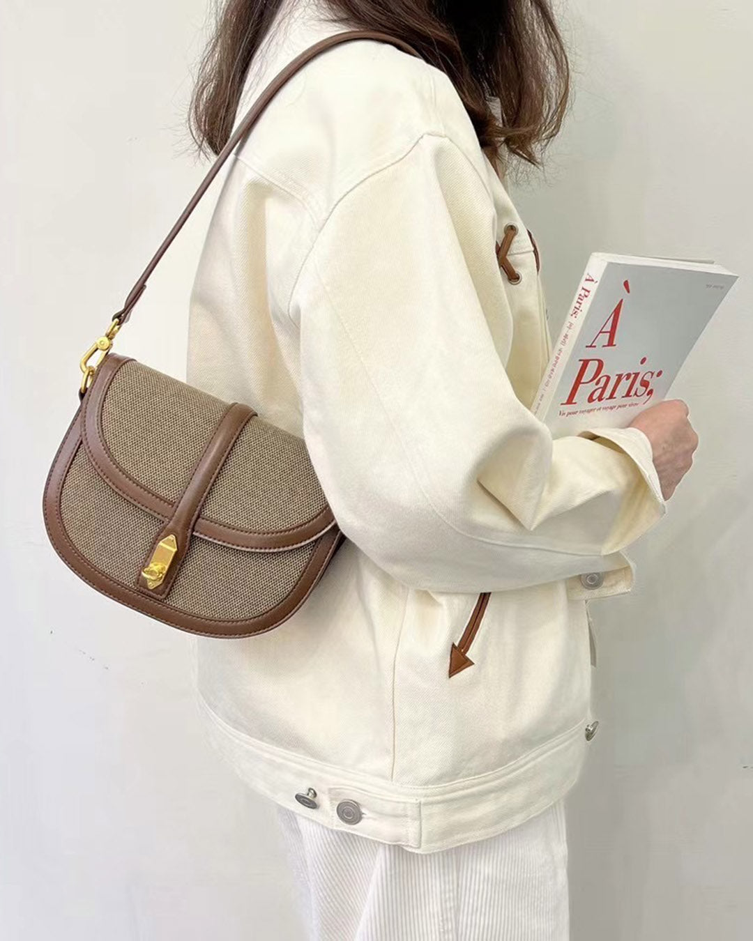 Leather Trimmed Handbag