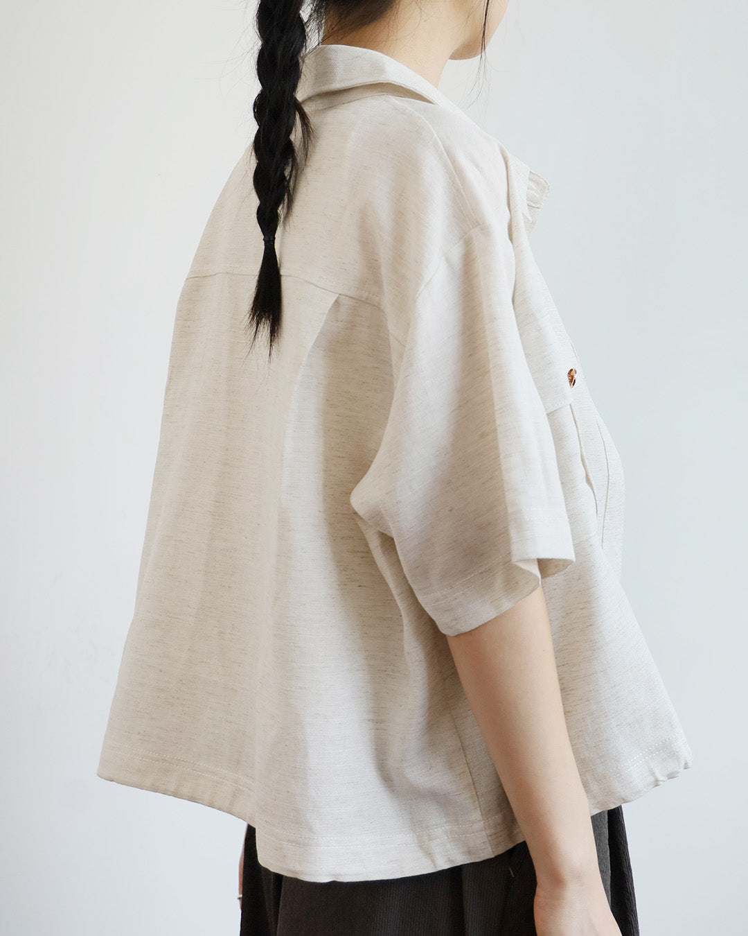 Contrast Stitch Pockets Shirt ( 2 Colors)