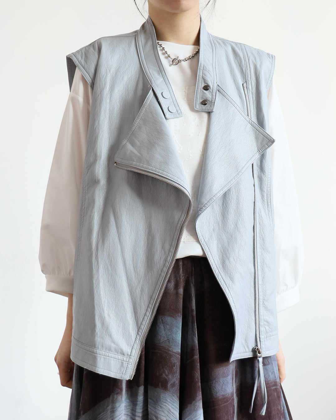 Faux Leather Biker Vest (3 color)