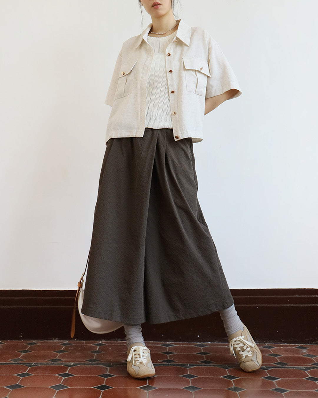 Contrast Stitch Pockets Shirt ( 2 Colors)