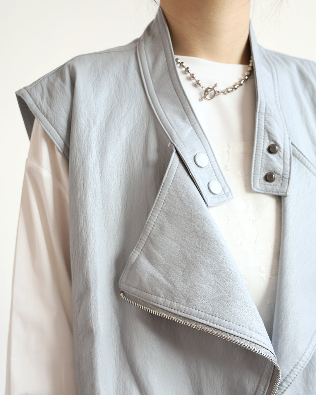 Faux Leather Biker Vest (3 color)