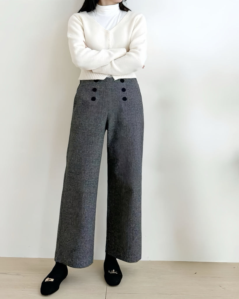 Button Details Pants (Size S-XL)