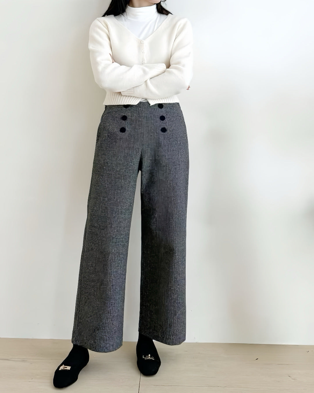 Button Details Pants (Size S-XL)