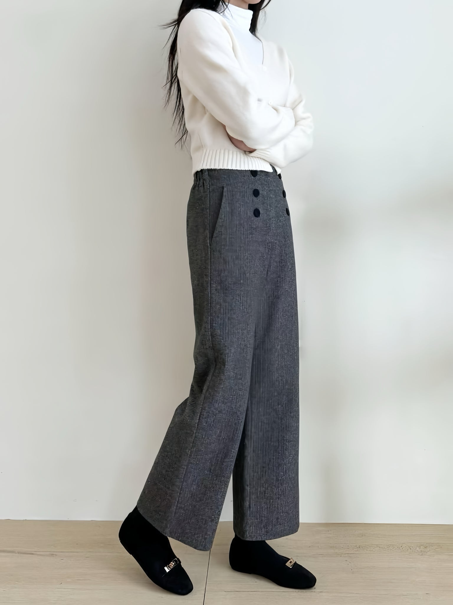 Button Details Pants (Size S-XL)