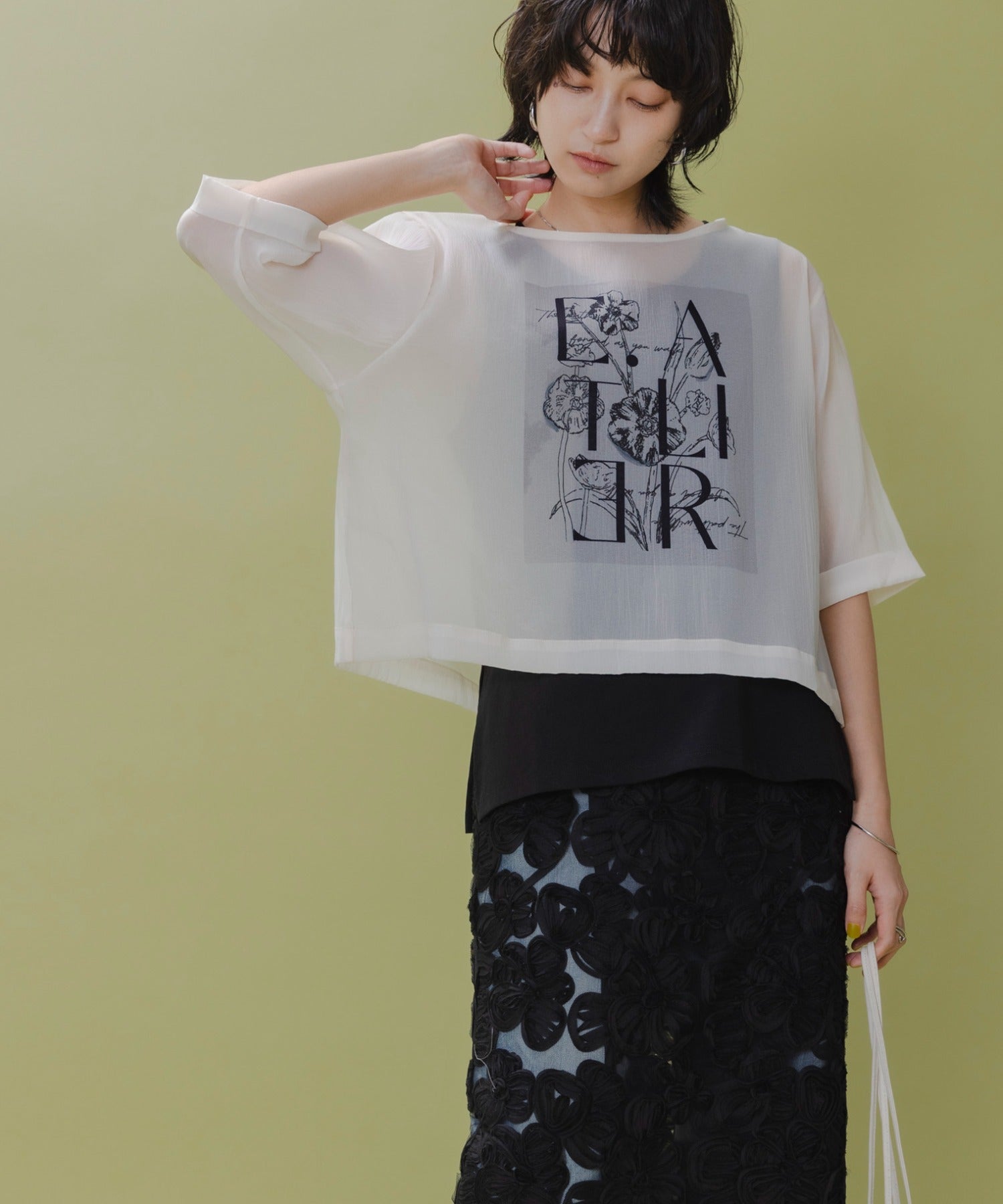 Sheer Printed Top (4 Color)