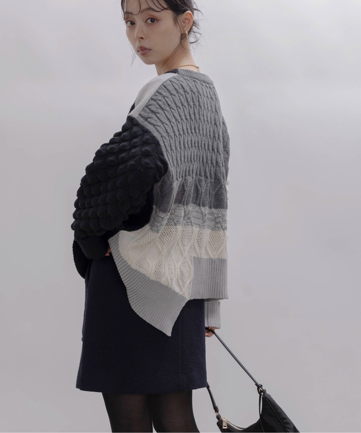 Cable Knit Zip Up Cardigan (2 color)