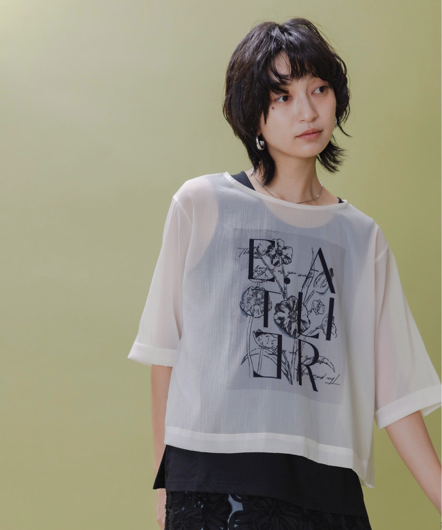 Sheer Printed Top (4 Color)